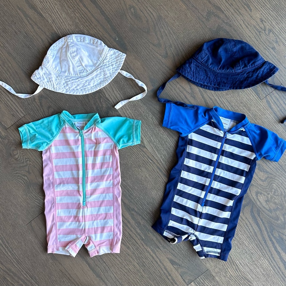 Hanna Anderson Boy Girl Twin Bathing Suit Sets